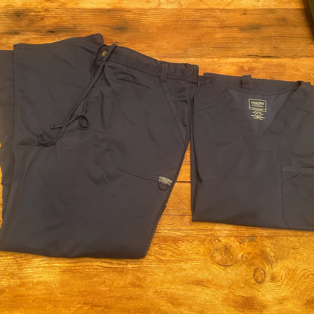 XL Navy Blue Cherokee Mens Scrub Set